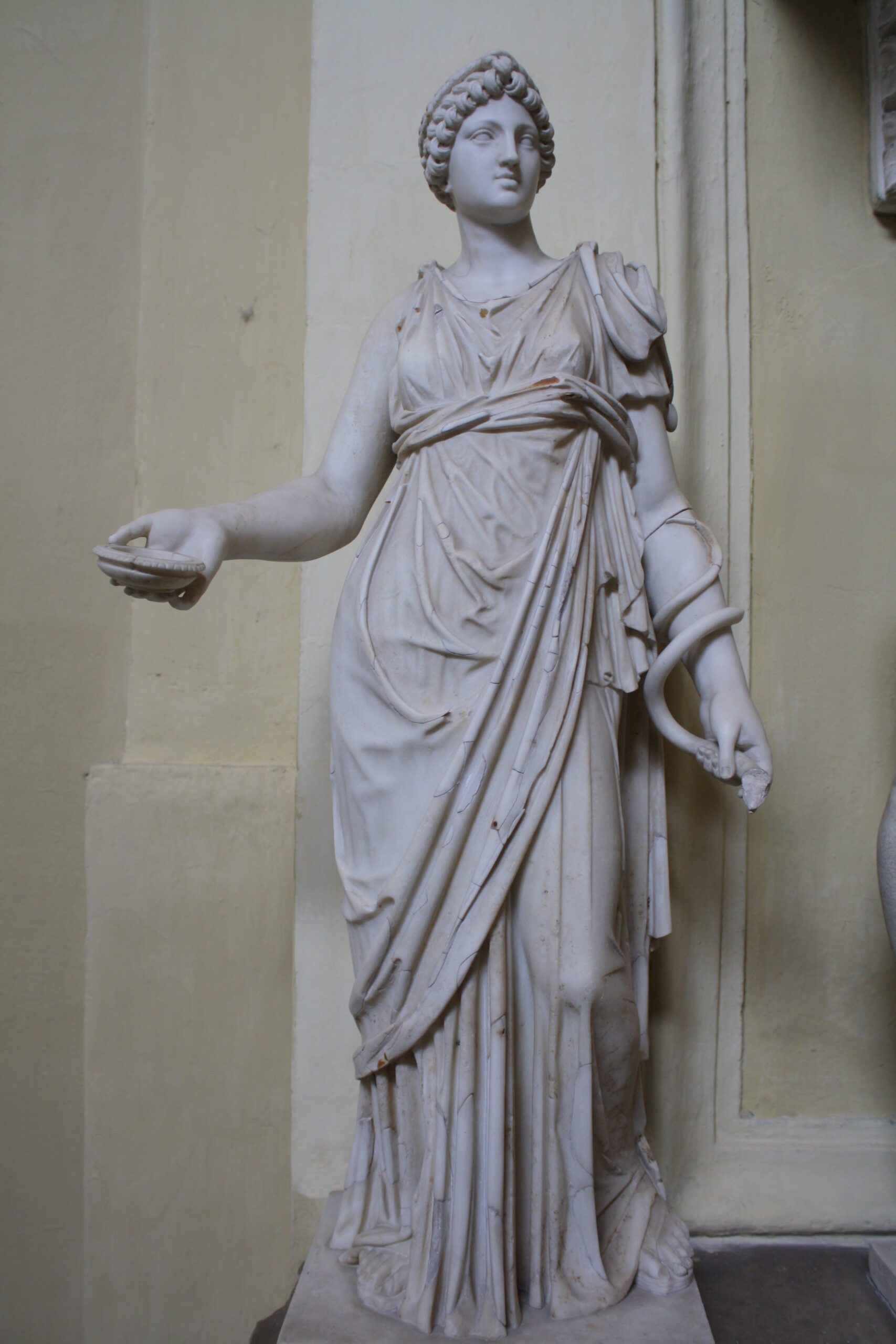 A Roman statue of unknown date depicting Hygieia, the goddess of Health. Believed to be a copy of a 2nd century BCE original. (Vatican Museums, Rome).